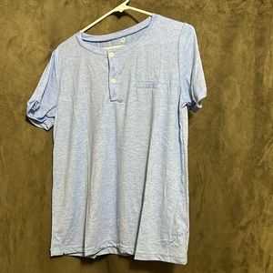 Item 126 Blue polyester tshirt with buttons
